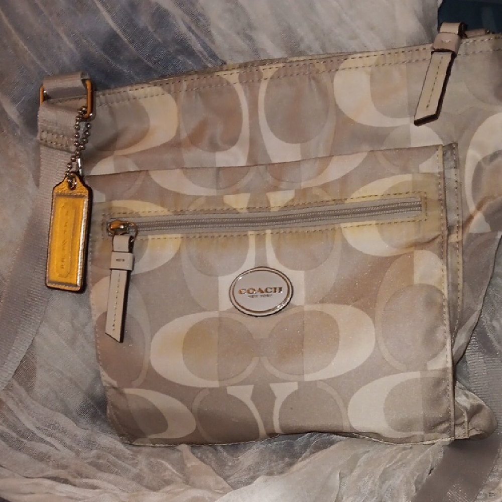 Coach Tan and Cream Crossbody Bag